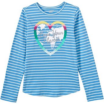 Girls 4-16 Lands' End Graphic Long Sleeve Tee in Regular and Plus