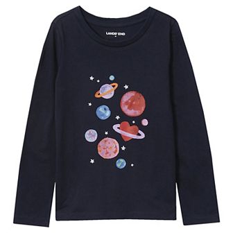 Girls 4-16 Lands' End Graphic Long Sleeve Tee in Regular and Plus