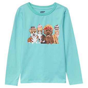 Girls 4-16 Lands' End Graphic Long Sleeve Tee in Regular and Plus