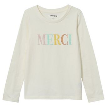 Girls 4-16 Lands' End Graphic Long Sleeve Tee in Regular and Plus