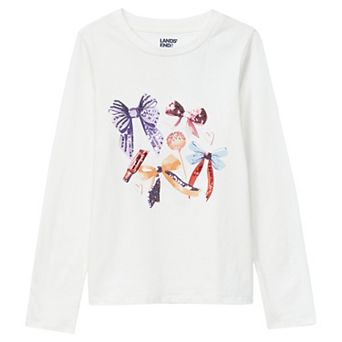 Girls 4-16 Lands' End Graphic Long Sleeve Tee in Regular and Plus