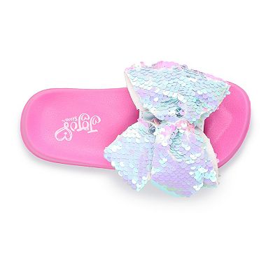 JoJo Siwa Reverse Sequin Bow Girls' Slide Sandals 