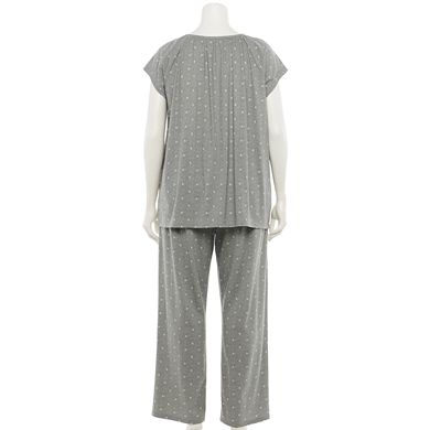 Plus Size Croft & Barrow® 2-Piece Top & Bottoms Pajama Set 