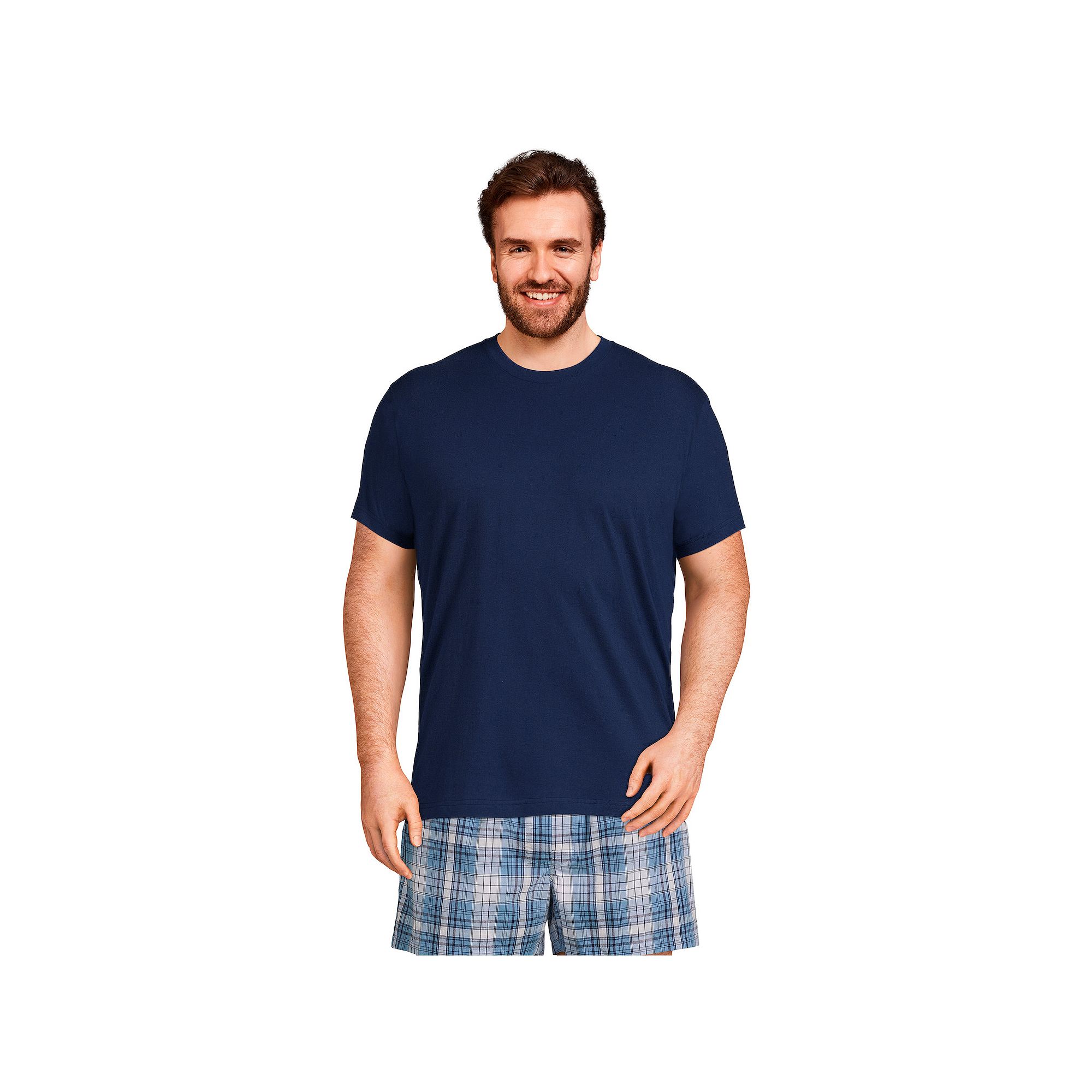 Big & Tall Lands End Crewneck 3-Pack Undershirt Tees, Mens, Size: Large T