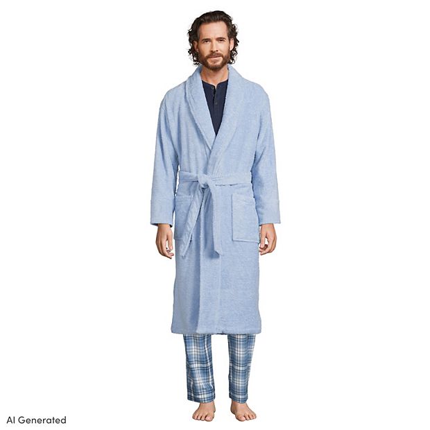Men's Lands' End Calf-Length Turkish Terry Robe
