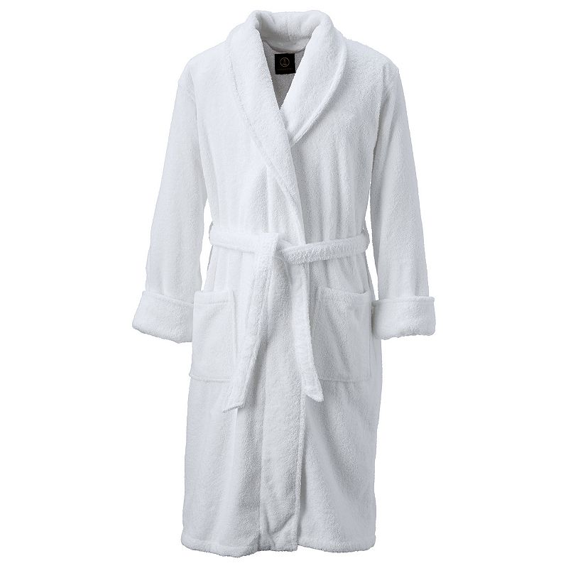 Mens Lands End Calf-Length Turkish Terry Robe, Size: Small, White