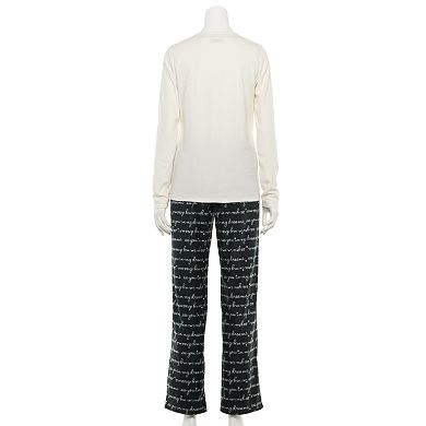 Women's Sonoma Goods For Life® Long Sleeve Pajama Top & Pajama Pants Set