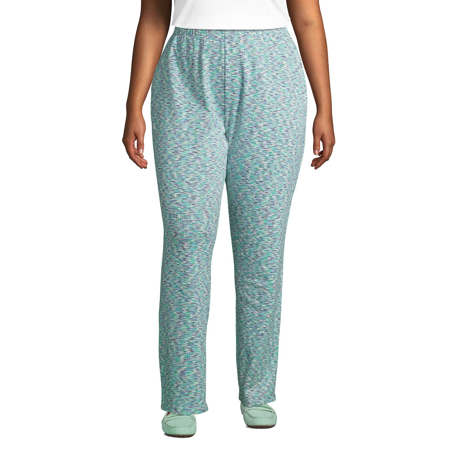 plus size knit pants elastic waist