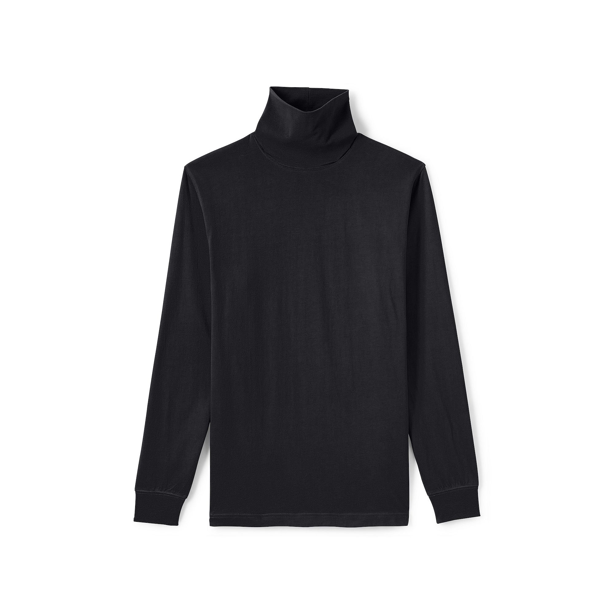 Big & Tall Lands End Super-T Turtleneck, Mens, Size: Large Tall, Black