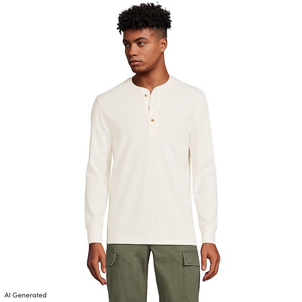 Men's Lands' End Comfort-First Regular-Fit Thermal Waffle Henley