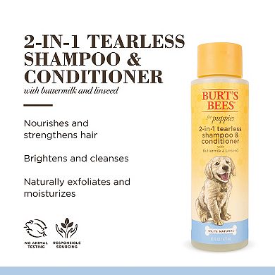 Burt's Bees for Pets Tearless 2 in 1 Shampoo and Conditioner for Puppies - 16 oz.