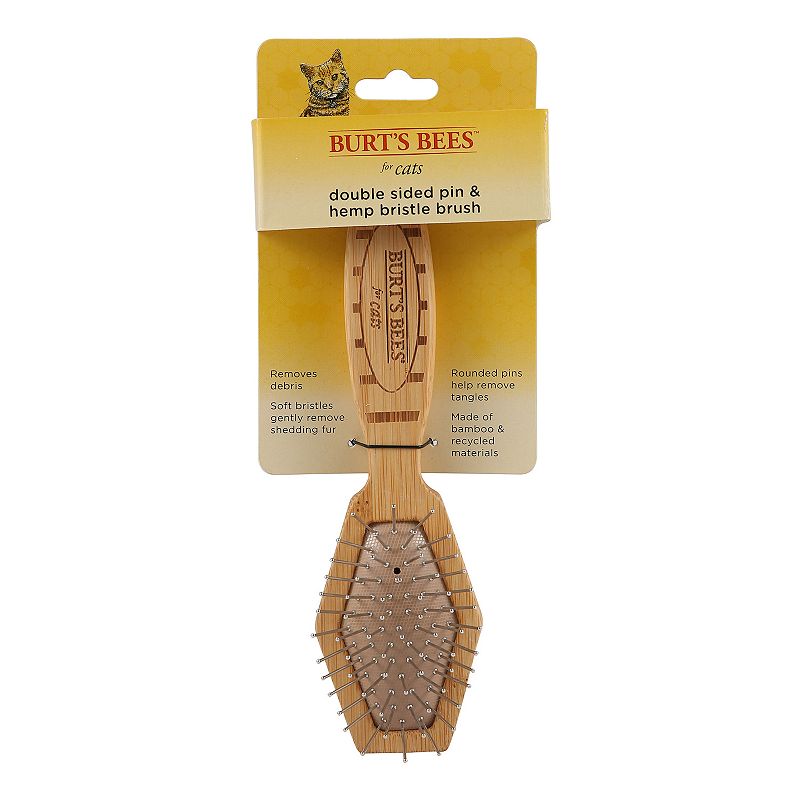Burts Bees for Pets Cat Double Sided Pin & Bristle Brush, Multicolor