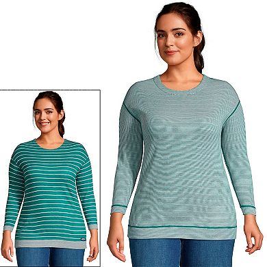 Women's Lands' End Reversible Striped 3/4-Sleeve Top