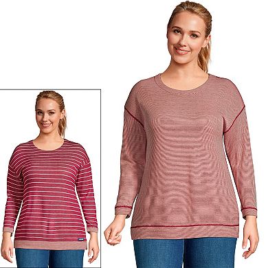Women's Lands' End Reversible Striped 3/4-Sleeve Top
