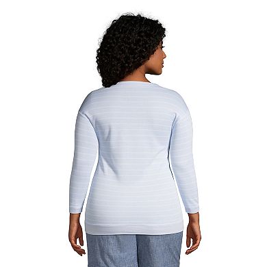 Women's Lands' End Reversible Striped 3/4-Sleeve Top
