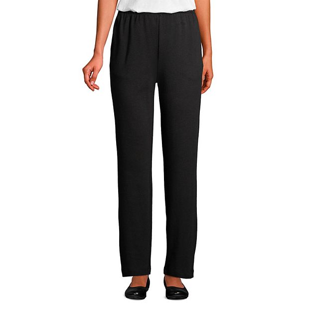 Lands' End Women's Petite Sport Knit High Rise Elastic Waist Pants - Medium  - Black : Target