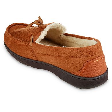 isotoner Recycled Men's Moccasin Slippers with Memory Foam