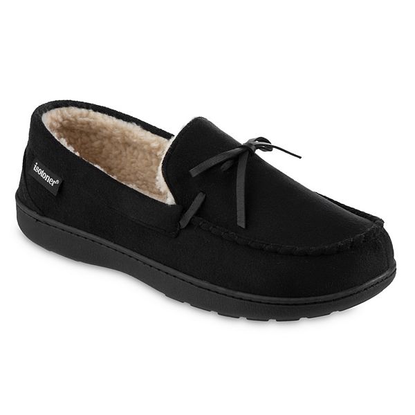 isotoner Recycled Men's Moccasin Slippers with Memory Foam