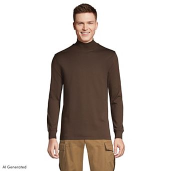 Lands' End Men's Super Soft Supima Mock Turtleneck