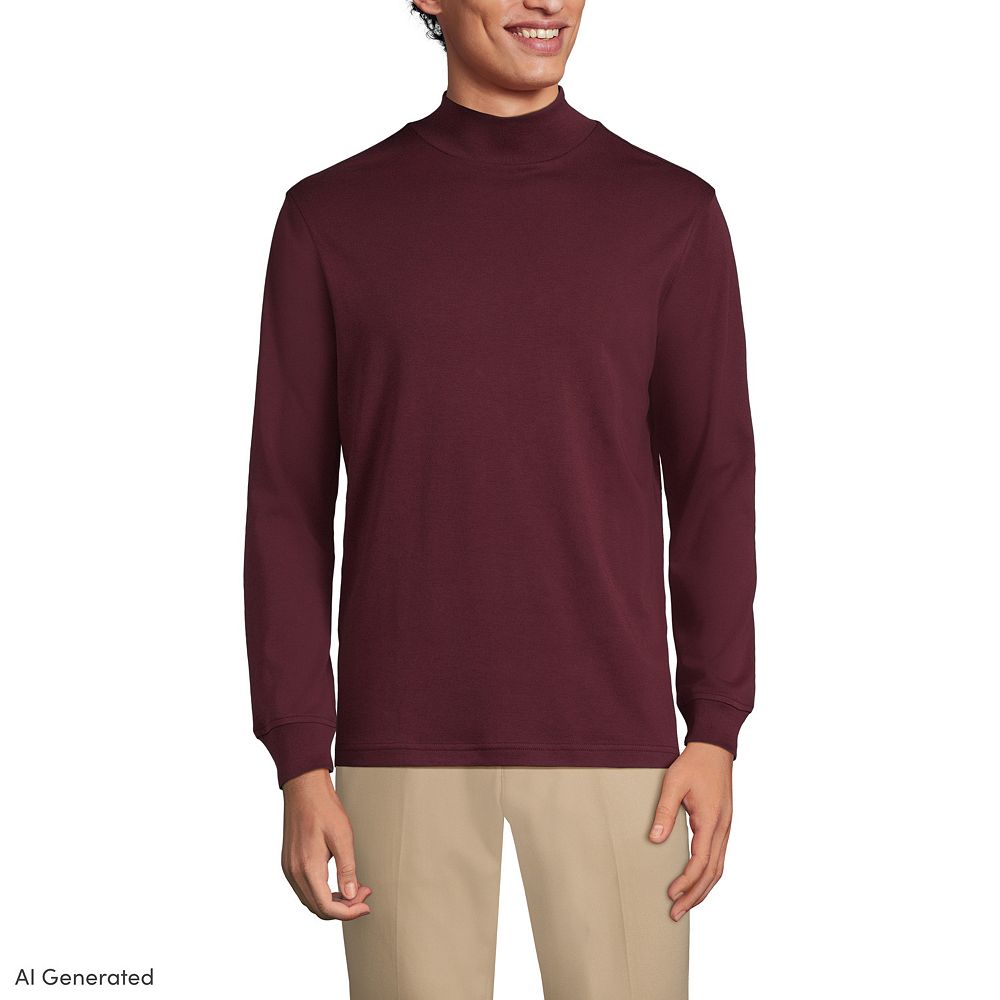 Lands' End Men's Super Soft Supima Mock Turtleneck