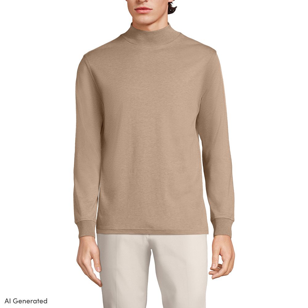 Lands' End Men's Super Soft Supima Mock Turtleneck