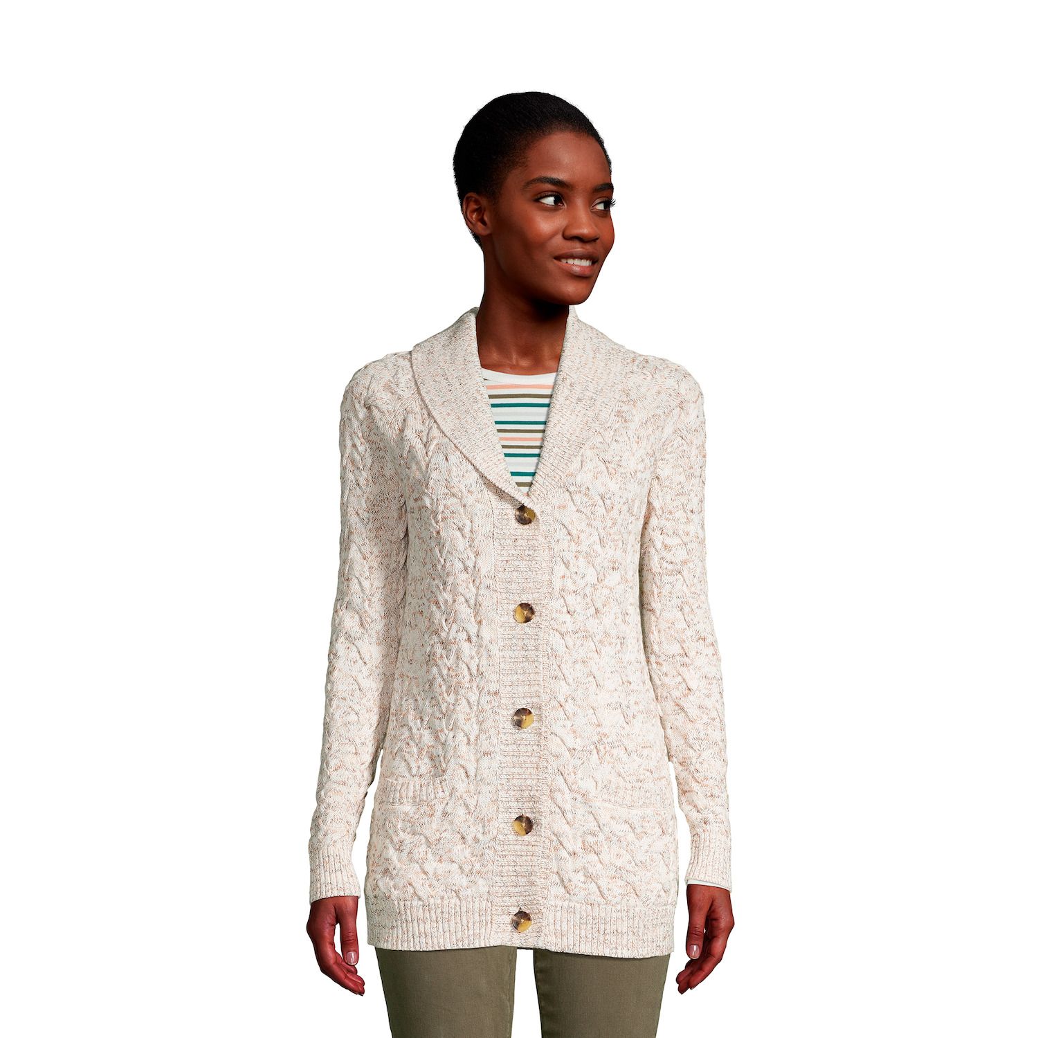 lands end drifter shawl collar cardigan