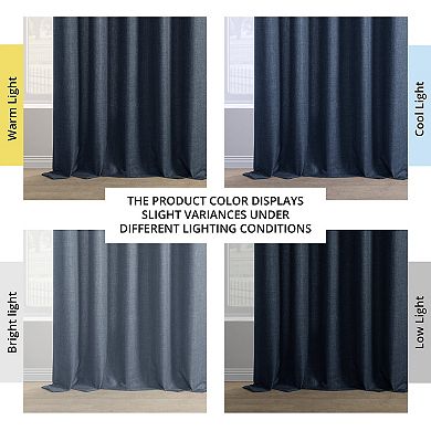 EFF Italian Faux Linen Room Darkening Window Curtain Panel