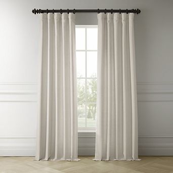 EFF Italian Faux Linen Room Darkening Window Curtain Panel