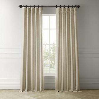 EFF Italian Faux Linen Room Darkening Window Curtain Panel