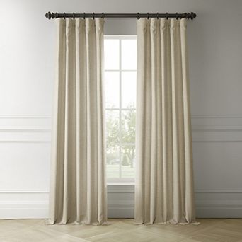 EFF Italian Faux Linen Room Darkening Window Curtain Panel