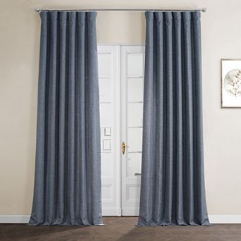 EFF Italian Faux Linen Room Darkening Window Curtain Panel