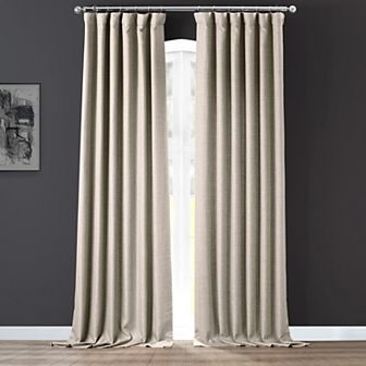 EFF Italian Faux Linen Room Darkening Window Curtain Panel