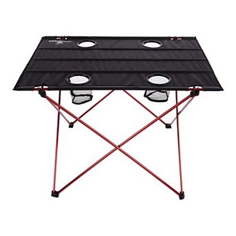 Wakeman Camping Folding Table with 4 cup olders & Carrying Bag