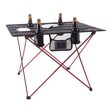 Wakeman Outdoors Camping Folding Table with 4 Cupholders & Carrying Bag