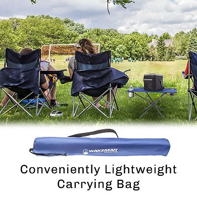 Wakeman Outdoors Camping Folding Table with 2 Cupholders & Carrying Bag