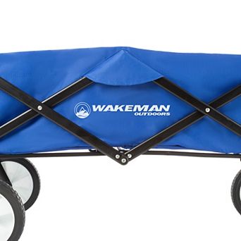Wakeman Folding Wagon Utility Pull Cart with Telescoping Handle