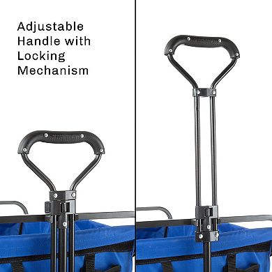 Wakeman Outdoors Folding Wagon Utility Pull Cart with Telescoping Handle