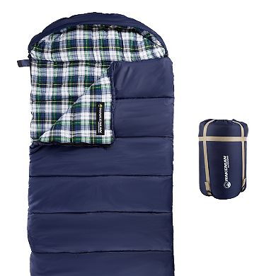 Wakeman Outdoors 32° F Rated XL 3-Season Envelope Style Sleeping Bag with Carry Bag & Hood