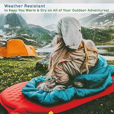 Wakeman Outdoors 32° F Rated XL 3-Season Envelope Style Sleeping Bag with Carry Bag & Hood