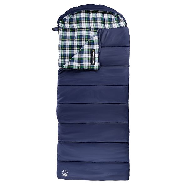 Wakeman Outdoors 32° F Rated XL 3-Season Envelope Style Sleeping Bag with Carry Bag & Hood - Navy