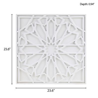 Madison Park Boho Notion Square Carved Wall Panel