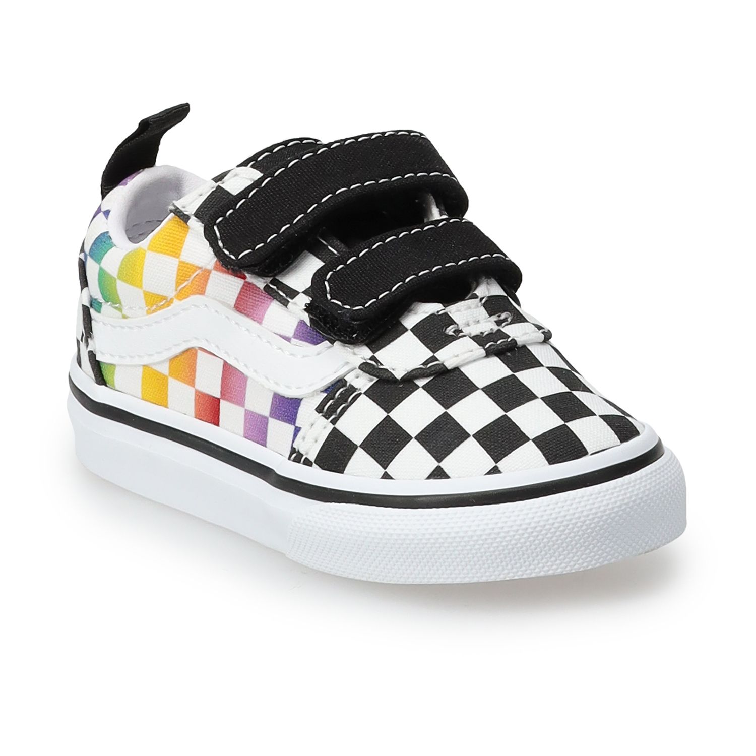 rainbow checkered vans for kids