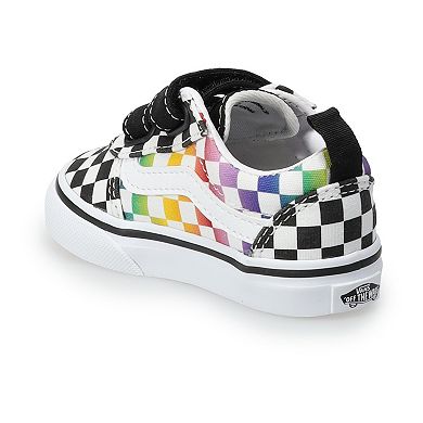 Vans® Ward V Kids' Rainbow Checkered Skate Shoes 