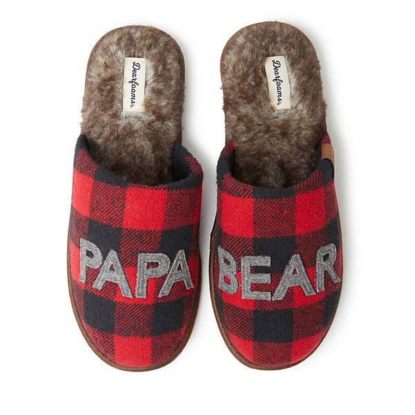 Flipper ildsted acceleration Men's Dearfoams "Papa Bear" Buffalo Check Scuff Slippers