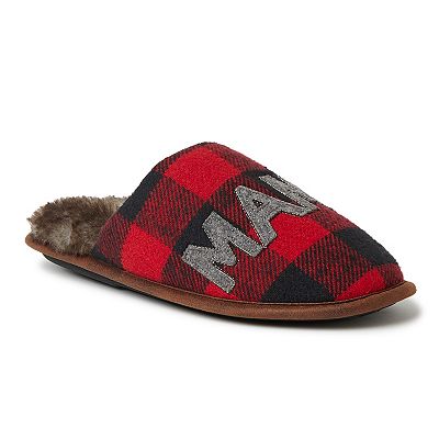 Women s Dearfoams Mama Bear Buffalo Check Scuff Slippers