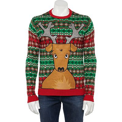 Men's Christmas Reindeer Beer-Pocket Sweater