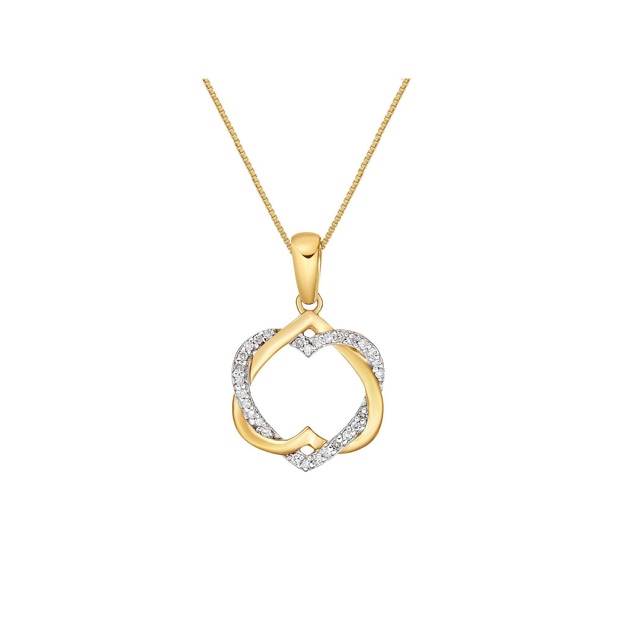 Gemminded 18k Gold Over Sterling Silver Diamond Accent Interlocked Hearts 