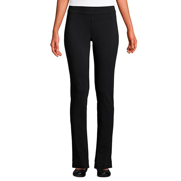 Lands' End Women's Tall Mid Rise Pull On Chino Crop Pants - 10 - Black