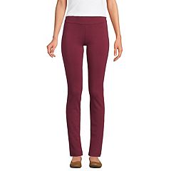 Lands End Women Mid Rise Pull On Chino Ankle Pants BURGUNDY 6P $67.95