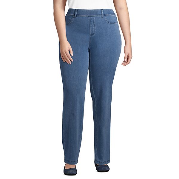 Plus Size Lands' End Starfish Knit Straight-Leg Jeans